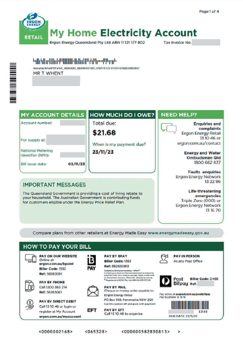 Low electricity bill after solar