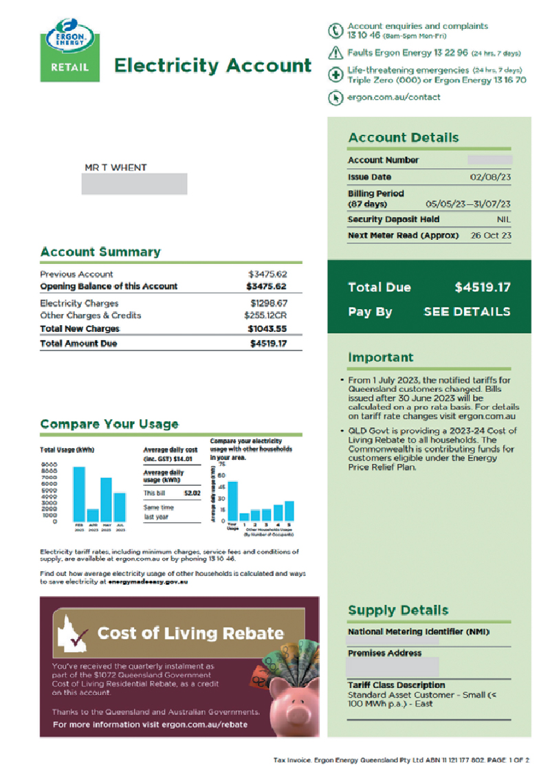 High electricity bill before solar